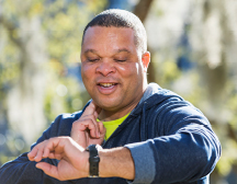 man taking his heartbeat 