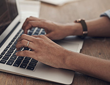 typing on the keyboard 