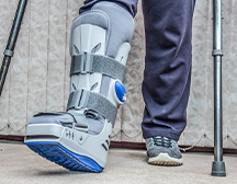 person in knee brace 